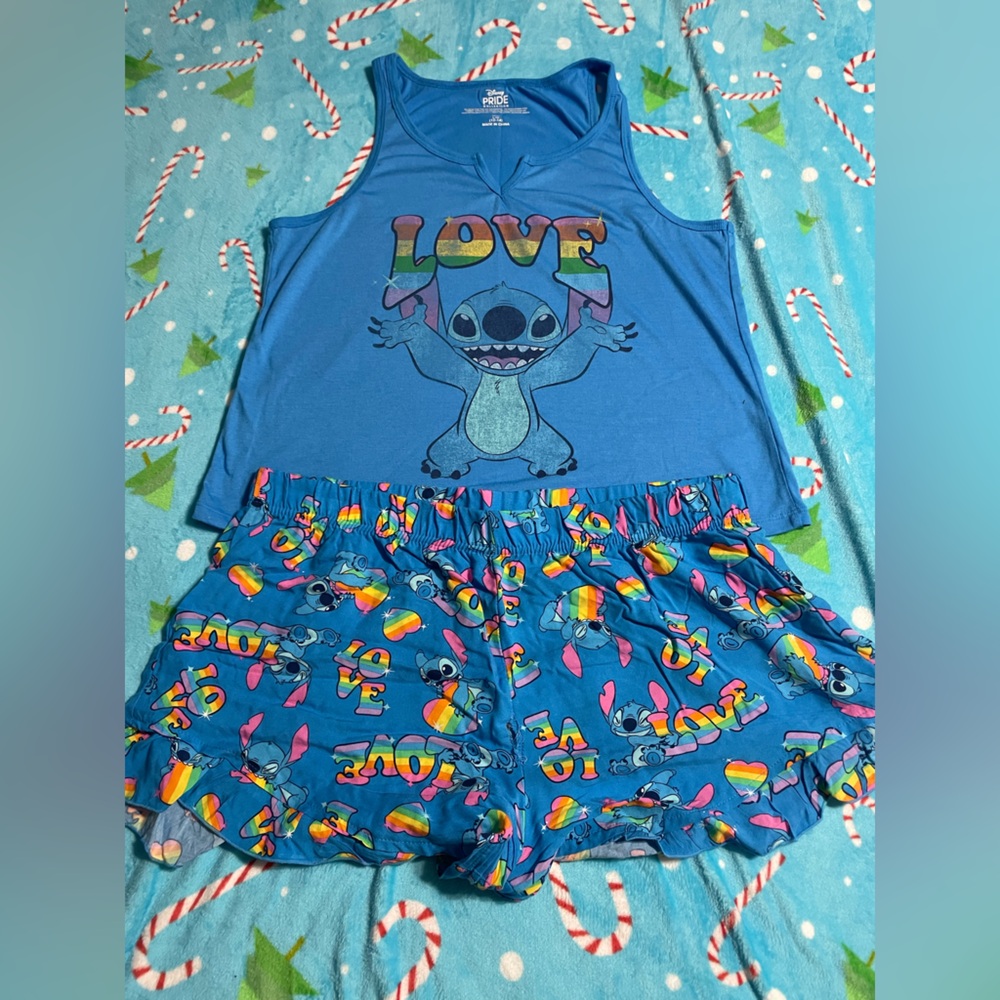 Disney Blue pride Stitch Pajama Set